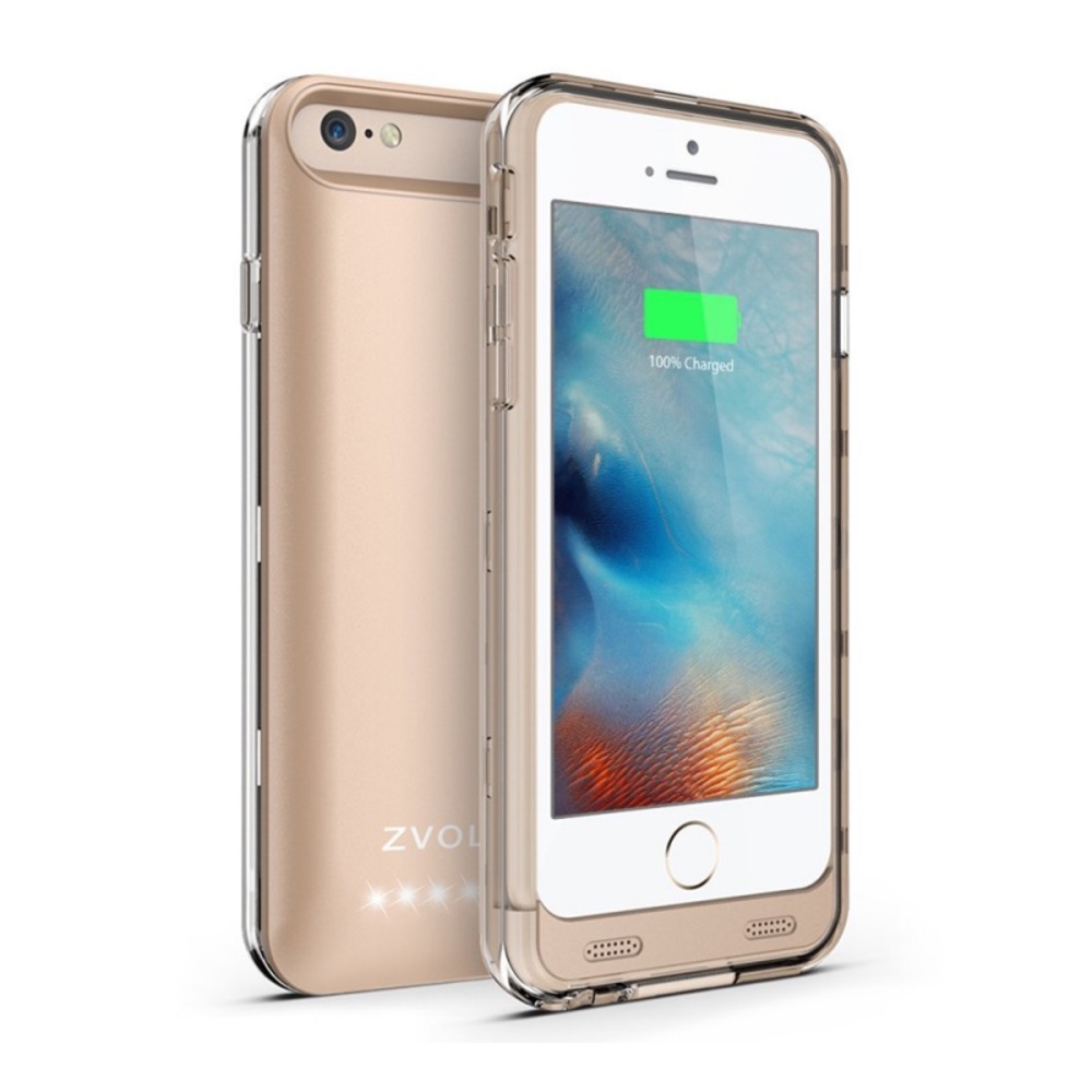 ZVOLTZ ZT6 IPHONE 6/6S BATTERY CASE – GOLD/CLEAR